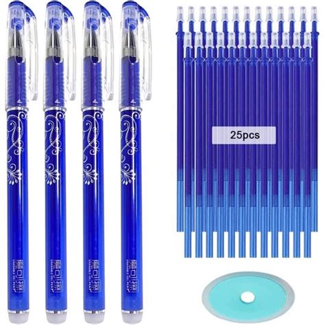 Stylo Effaçable de 0 5 mm 4 Effaçables Stylos à Encre Gel et 25