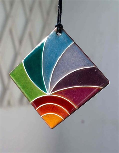 Pendentif En Maux Sur Cuivre Cloisonn S Cloisonne Jewelry Fused