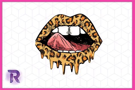 Sexy Dripping Leopard Lips Sublimation Graphic By Revelin Creative