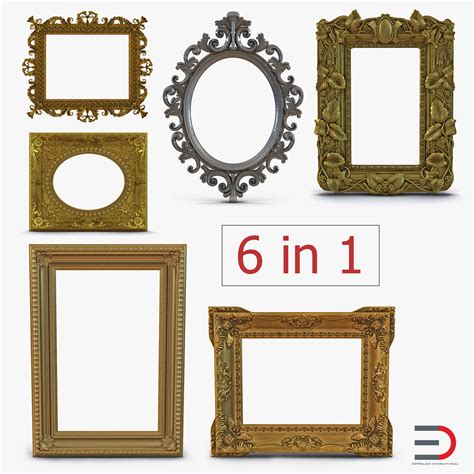 Baroque Picture Frames 3d Models Collection 4 3d Model 79 3ds C4d