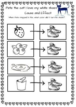 Pete the cat I love my white shoes worksheet by Lin Zhu | TPT