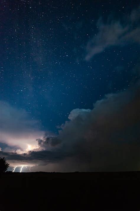 A White Clouds and Blue Sky With Stars at Night · Free Stock Photo