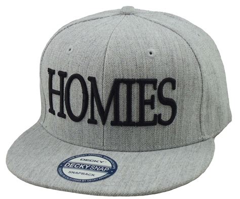 Flat Bill Snapback Cap Hat Homies 3d Hip Hop