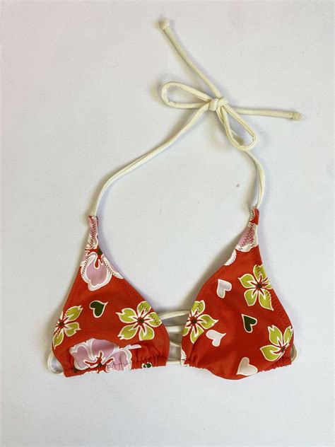 Y K Deadstock Hibiscus Bikini Top Timeless Wear