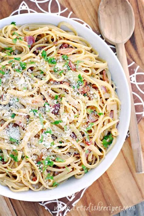 Leek And Bacon Linguine Let S Dish Recipes