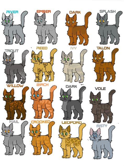 Chart of Riverclan Leaders by DragonzFlam3 on DeviantArt