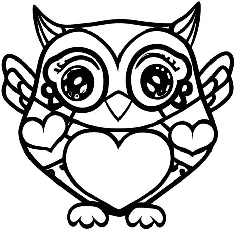 Girly Owl Coloring Pages