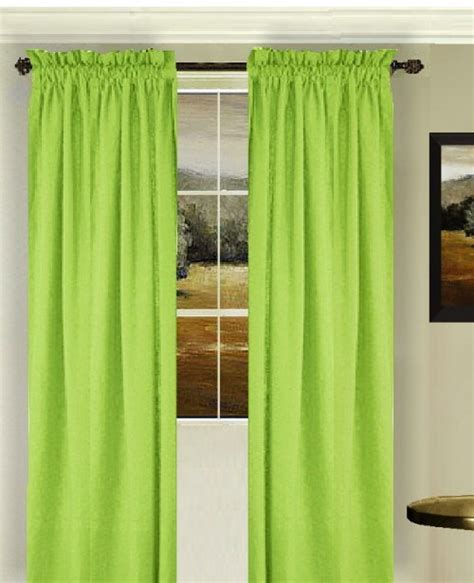 Solid Lime Green Colored Window Long Curtain Available In Many Lengths