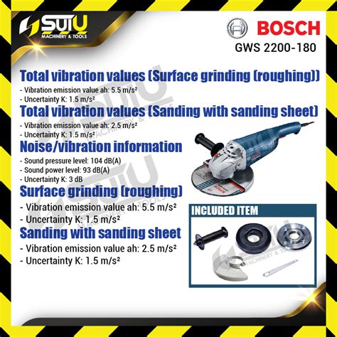 BOSCH GWS 2200-1800 / GWS2200-180 / GWS2200-180H 180MM Professional ...