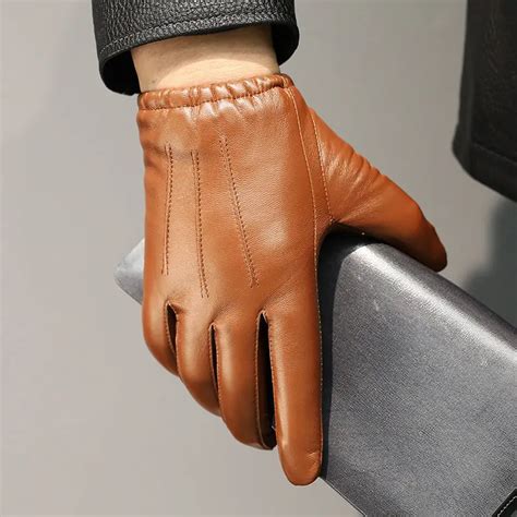 Guantes De Piel De Oveja De Cuero Genuino Para Hombres Guantes De