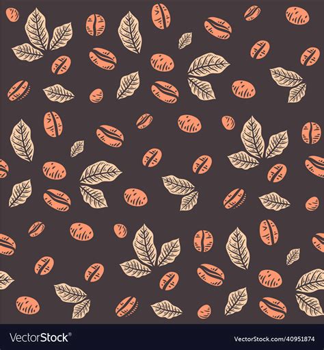 Coffee Beans Seamless Pattern Background Vector Image