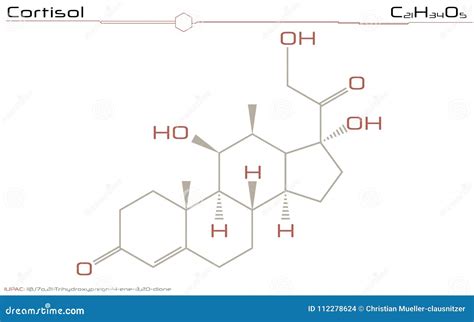 Molécula Do Cortisol Ilustração Do Vetor Ilustração De Vermelho