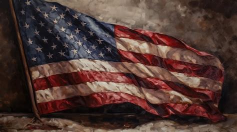 Premium AI Image | A painting of a flag with the american flag on it.