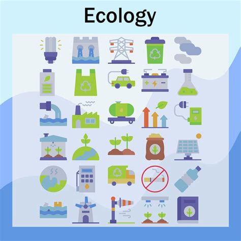 Premium Vector Ecology Flat Icon Set