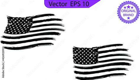 Usa Flag Distressed American Flag With Splash Elements Eps 10