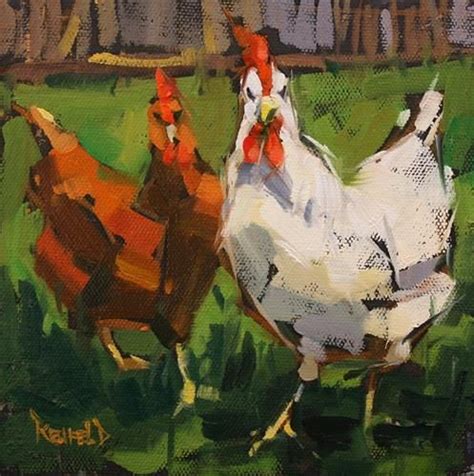 Daily Paintworks Chicken Friends Original Fine Art For Sale