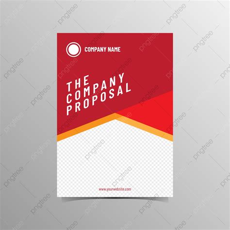 Desain Sampul Proposal Dengan Warna Merah Dan Oranye Templat Untuk