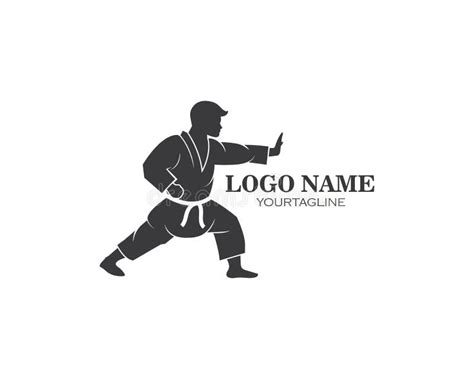 Шаблон логотипа Тхэквондо вектора Значок боевых искусств Emblem для ...
