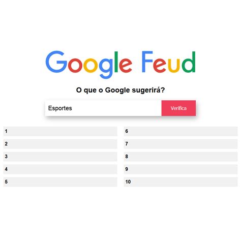 Google Feud Português - Esportes... - Google Feud em português