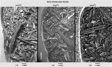 Optical Micrographs Of Rice Husk Ash Runs In Graphite Crucibles At