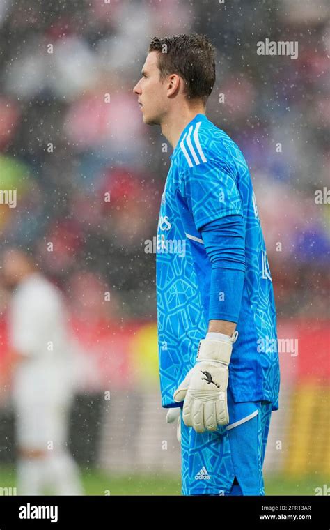 Girona, Spain. 25th Apr, 2023. Lunin (Real Madrid CF) is pictured ...