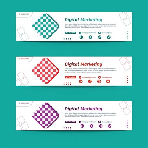 Premium Vector Digital Marketing Agency Linkedin Banner Template And