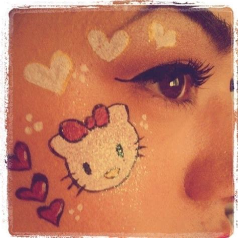 Hello Kitty Cheek Art Pintura Facial Face Painting Designs Paint Designs Hello Kitty Face