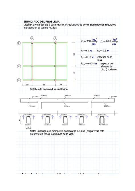 Ejercicio diseño viga2 corte ENUNCI ADO DEL PROBLEMA Diseñar la viga