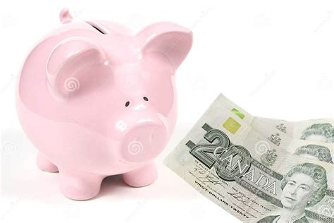 Pink Piggy Bank With Money Stock Image Image Of Bank 2759361