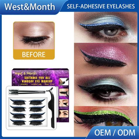 Buy Westandmonth 2 In 1 Eyeliner Eyelash Stickers Reusable Long Lasting Self Adhesive Glitter