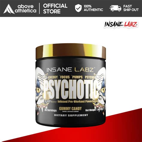 Insane Labz Psychotic Gold High Stimulant Pre Workout Powder 204g 35