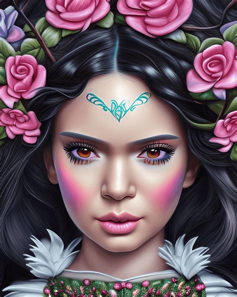 Hispanic Kendal Jenner As Snow White Animated High Energy Disney Graphic · Creative Fabrica