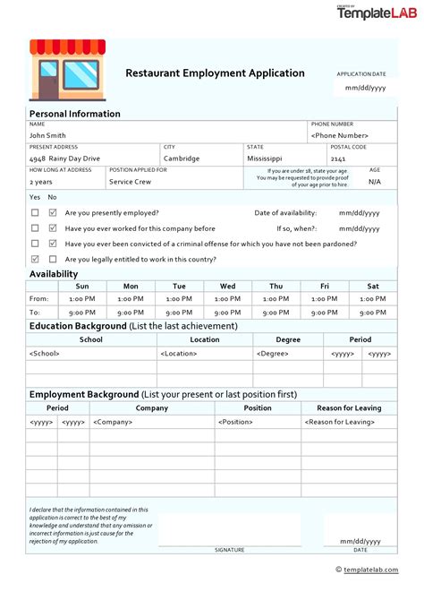 50 Free Employment Job Application Form Templates Printable Templatelab