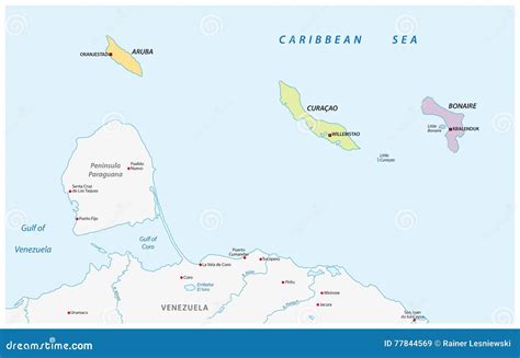 Abc Islands Caribbean Map