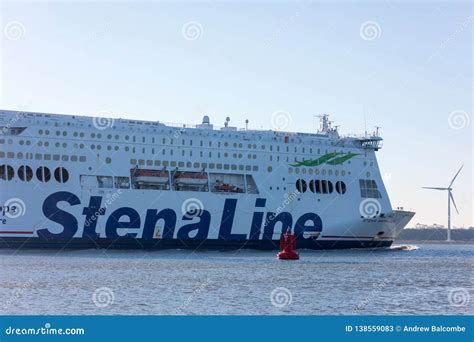 Car Passenger Ferry Ship Stena Line Sailing Out Of Port Rotterdam