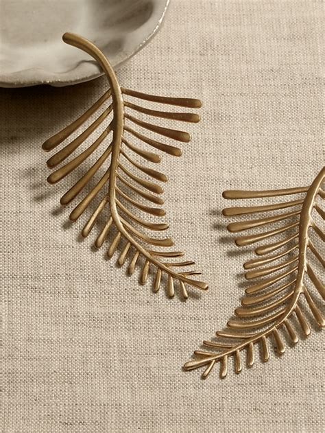 Feathery Leaf Earrings By Aureus Argent Banana Republic