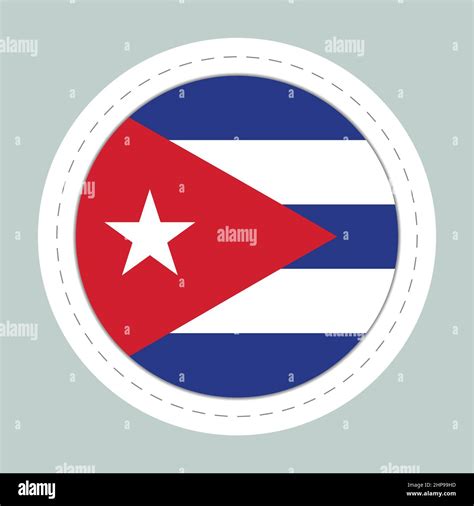 Sticker Ball With Flag Of Cuba Round Sphere Template Icon Cuban National Symbol Glossy