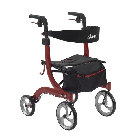 Drive Medical Nitro Euro Style Rollator Rolling Walker Red Walmart