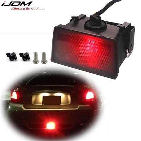 IJDM Smoked Lens F1 Style 12V Red LED Rear Fog Light Brake Tail Lamp