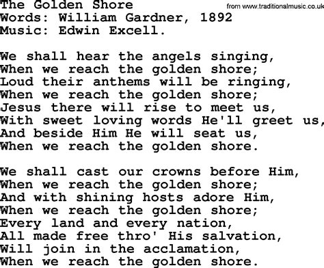 Hymns And Songs About Heaven The Golden Shore Lyrics And PDF