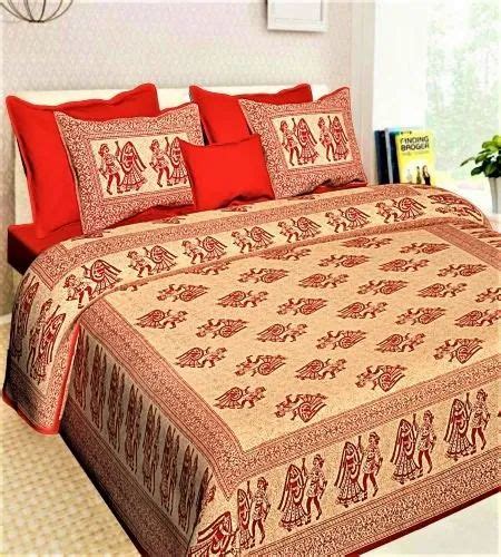 Cotton Rectangular Jaipur Jaal Print Bedsheet For Home At Rs 450 Piece