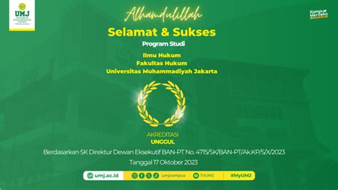 Prodi Ilmu Hukum Fh Umj Raih Akreditasi Unggul Fakultas Agama Islam