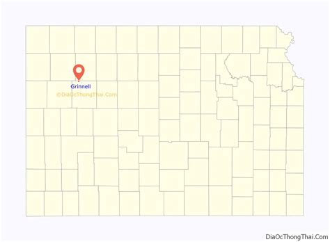 Map of Grinnell city, Kansas