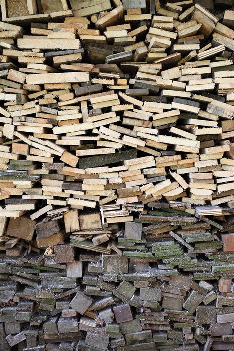 Old Planks Cut To Pieces And Strored Away As Firewood For The Winter