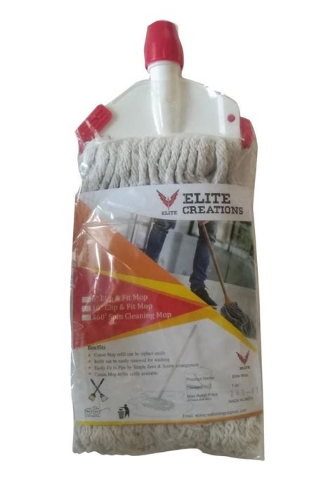 Inch Universal White Cotton Mop For Cleaning Packaging Type Packet