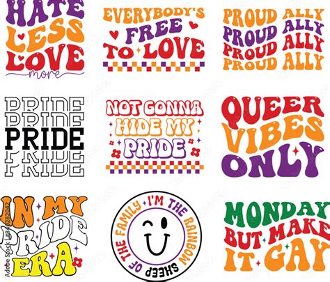 Retro Pride Day Svg Bundle Pride Day Svg Gay Pride Svg Lgbtq Svg Rainbow Svg Retro Lgbt Svg