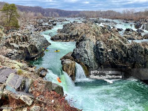 Kayaking Down Great Falls National Park Waterfall High-Res Stock Photo - Getty Images