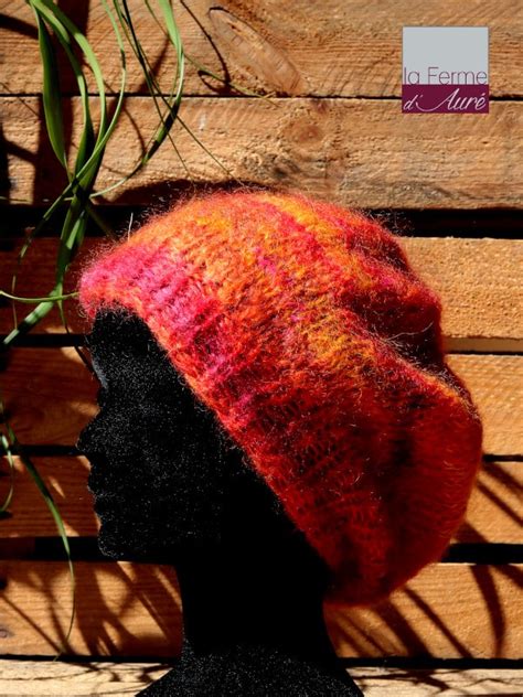 Bonnet Mohair Et Soie Multicolore Tricot Main Mohair France