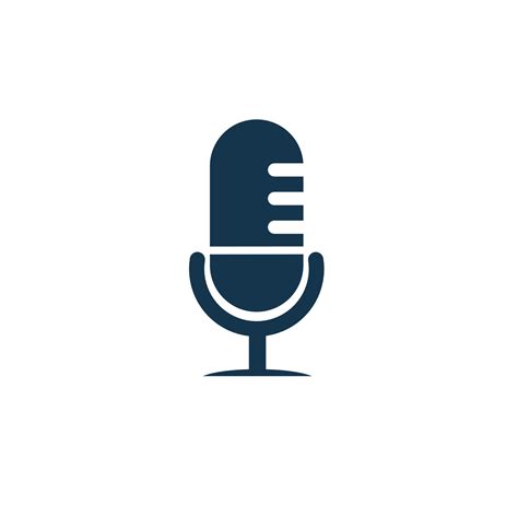 Microphone Icon Podcast Microphone Sign Flat Vector On A White