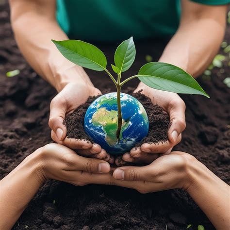 Una Persona Sosteniendo Una Planta Con La Tierra Creciendo En Sus Manos